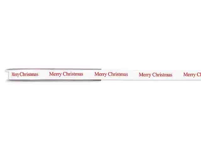 Nastro merry christmas 1cmx45mt bianco