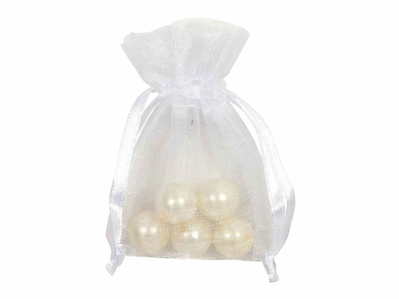 Bustina organza c/tir.raso 5xh7,5cmbianca 760 01