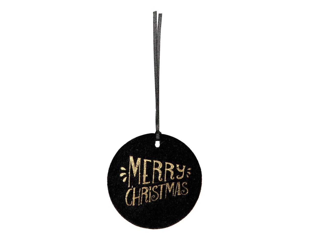 Chiudipacco fur merry xmas tags misura d.10cm colore nero