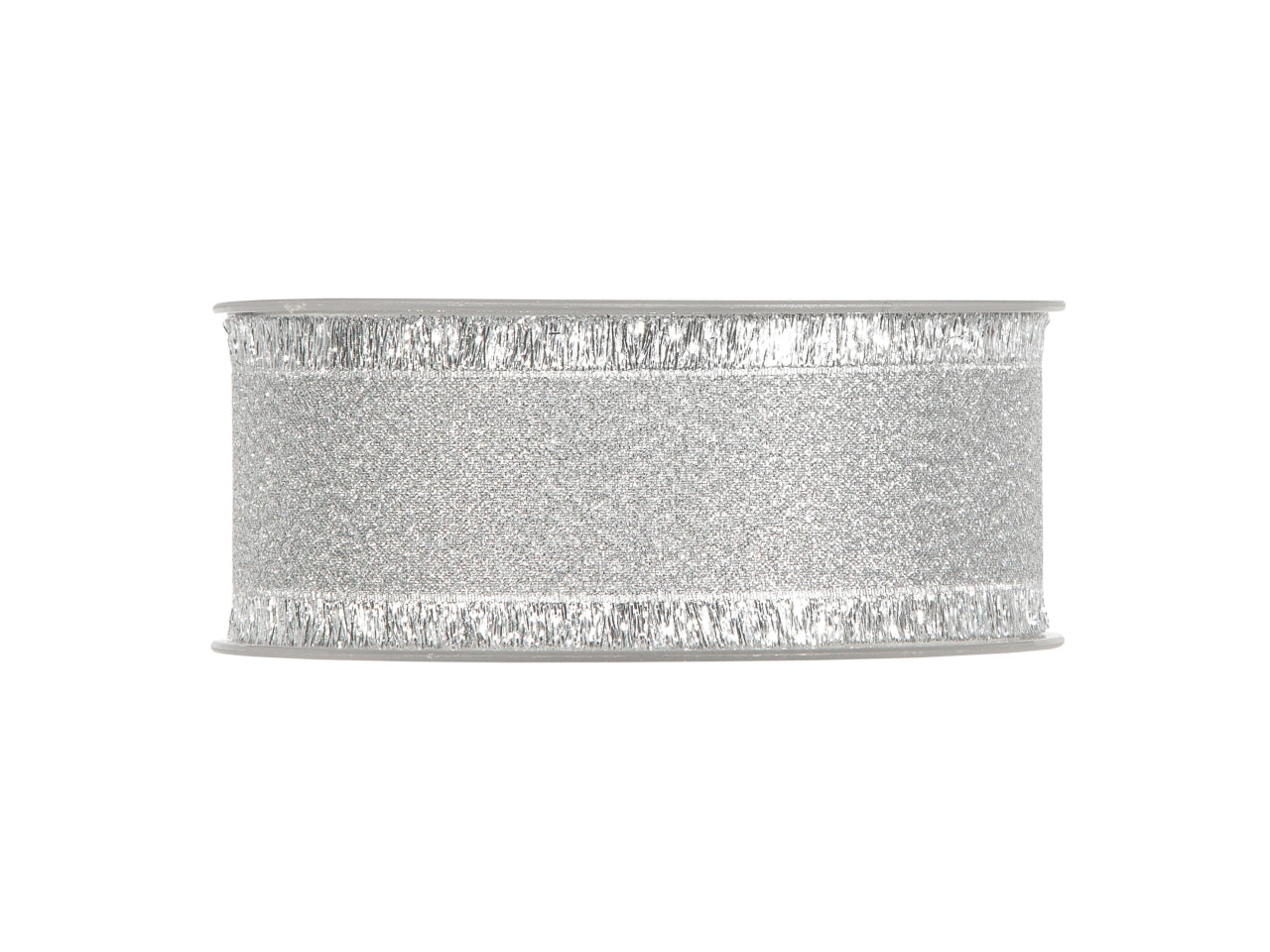 Nastro New Orleans argento con frange lamè 40mm x 15 m - Piovaccari