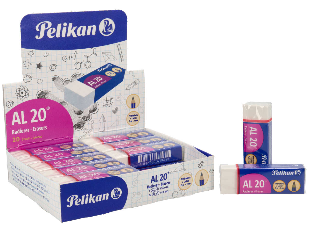 Gomme plasto AL 20 per matita scatola da 20 pezzi