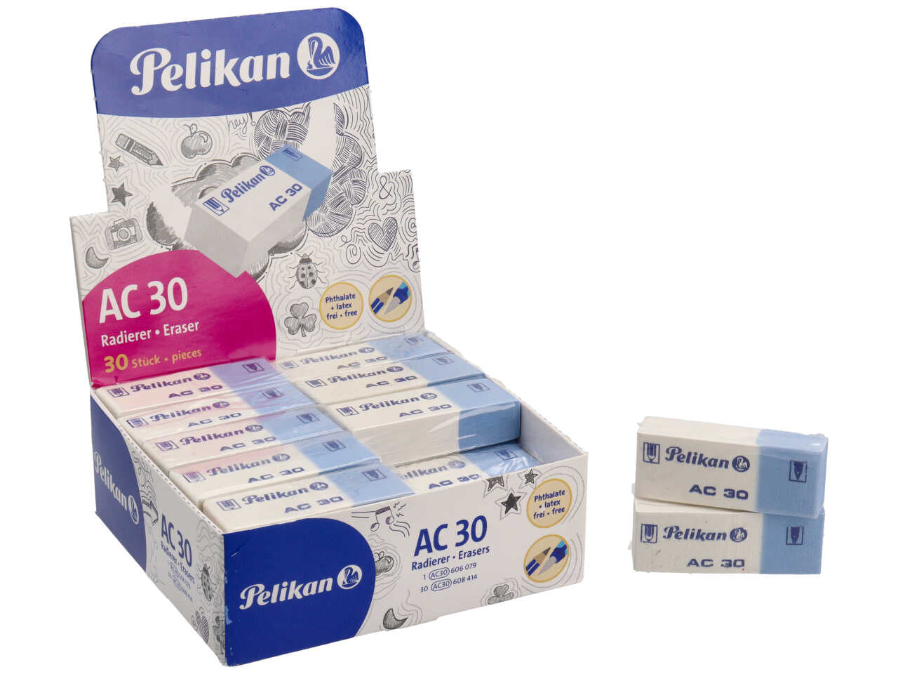 Gomme plasto AC30 per matita e inchiostro scatola da 20 pezzi