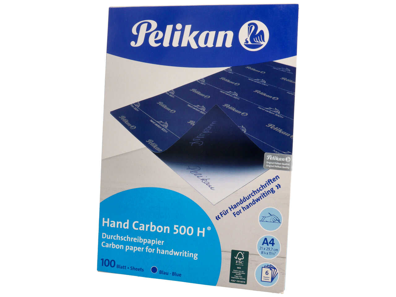 Carta copiativa Pelikan, Hand Carbon 500 H, formato A4 blu 21x29,7 cm 100 fogli