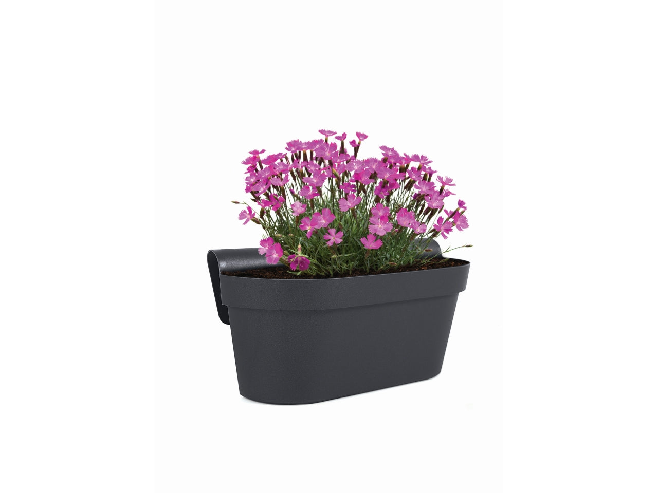 Balconetta rettangolare in plastica per esterno antracite, 50x20x20 cm - Blumax