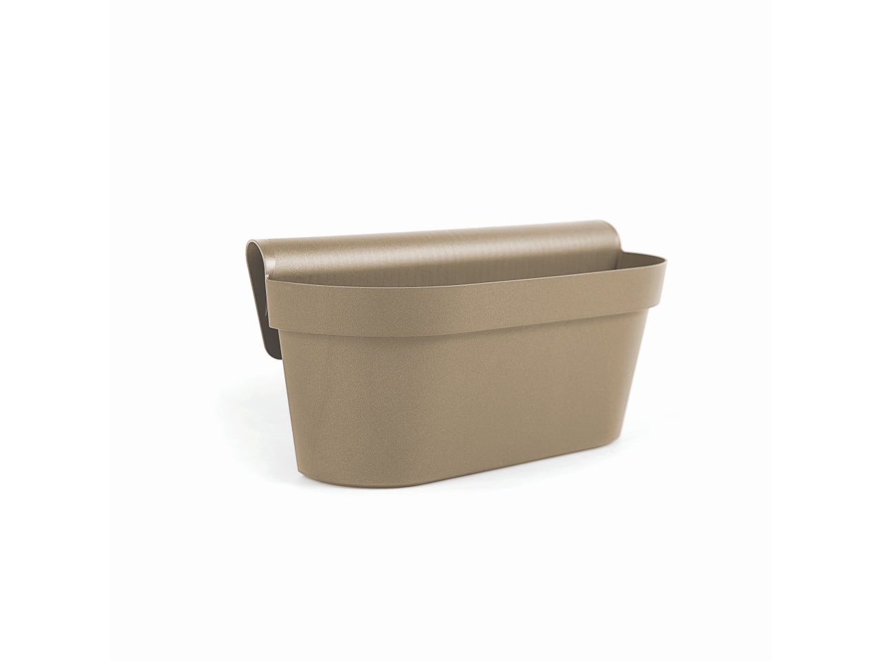 Balconetta rettangolare in plastica per esterno tortora, 50x20x20 cm - Blumax