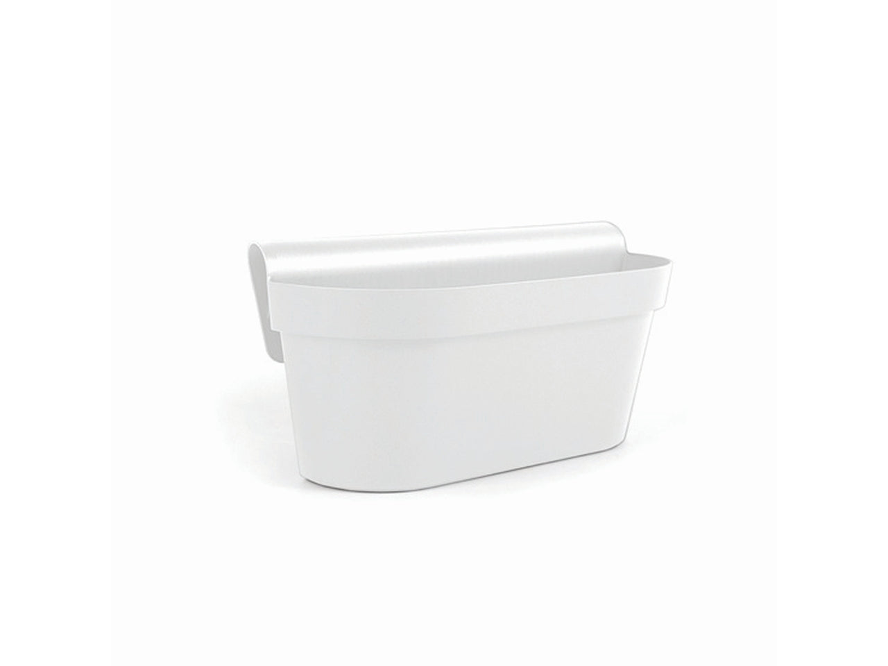 Balconetta rettangolare in plastica per esterno bianco, 50x20x20 cm - Blumax