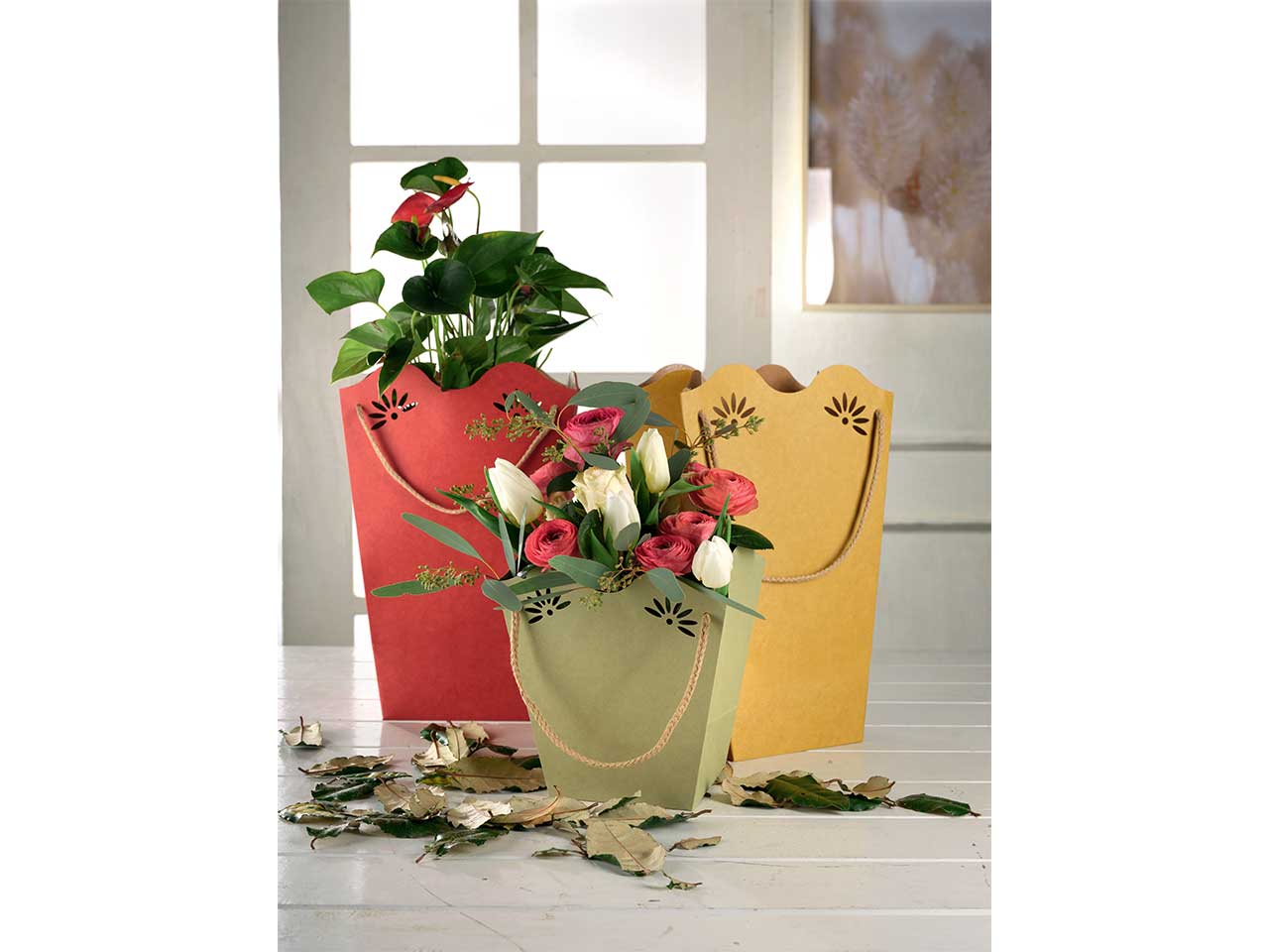 Shopperpot daisy 24x35+15x15cm verde salvia