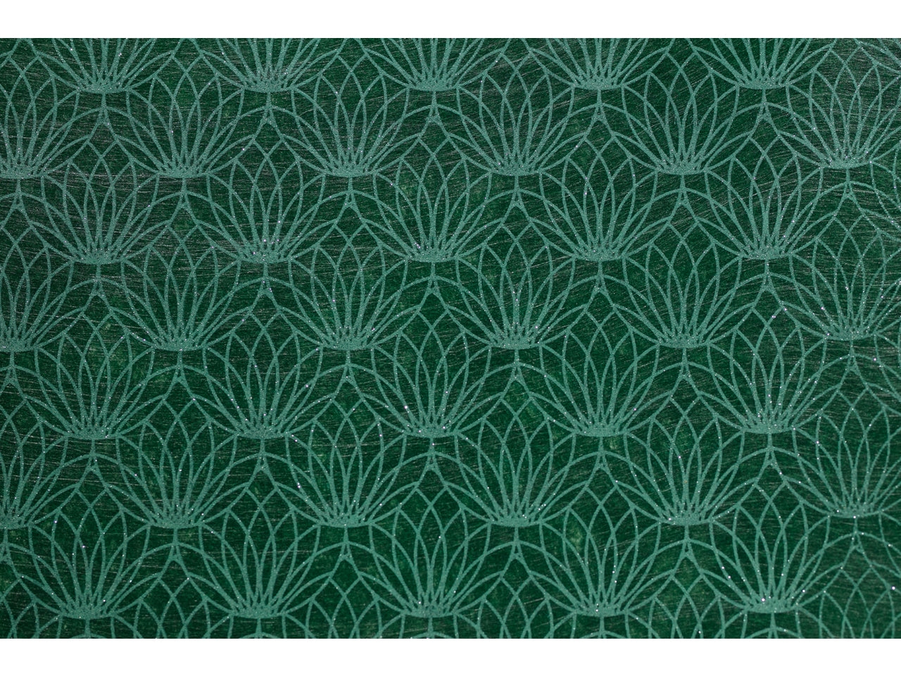 Rotolo carta da regalo floreale verde e glitter argento in polyweb 1x9m - Piennepi