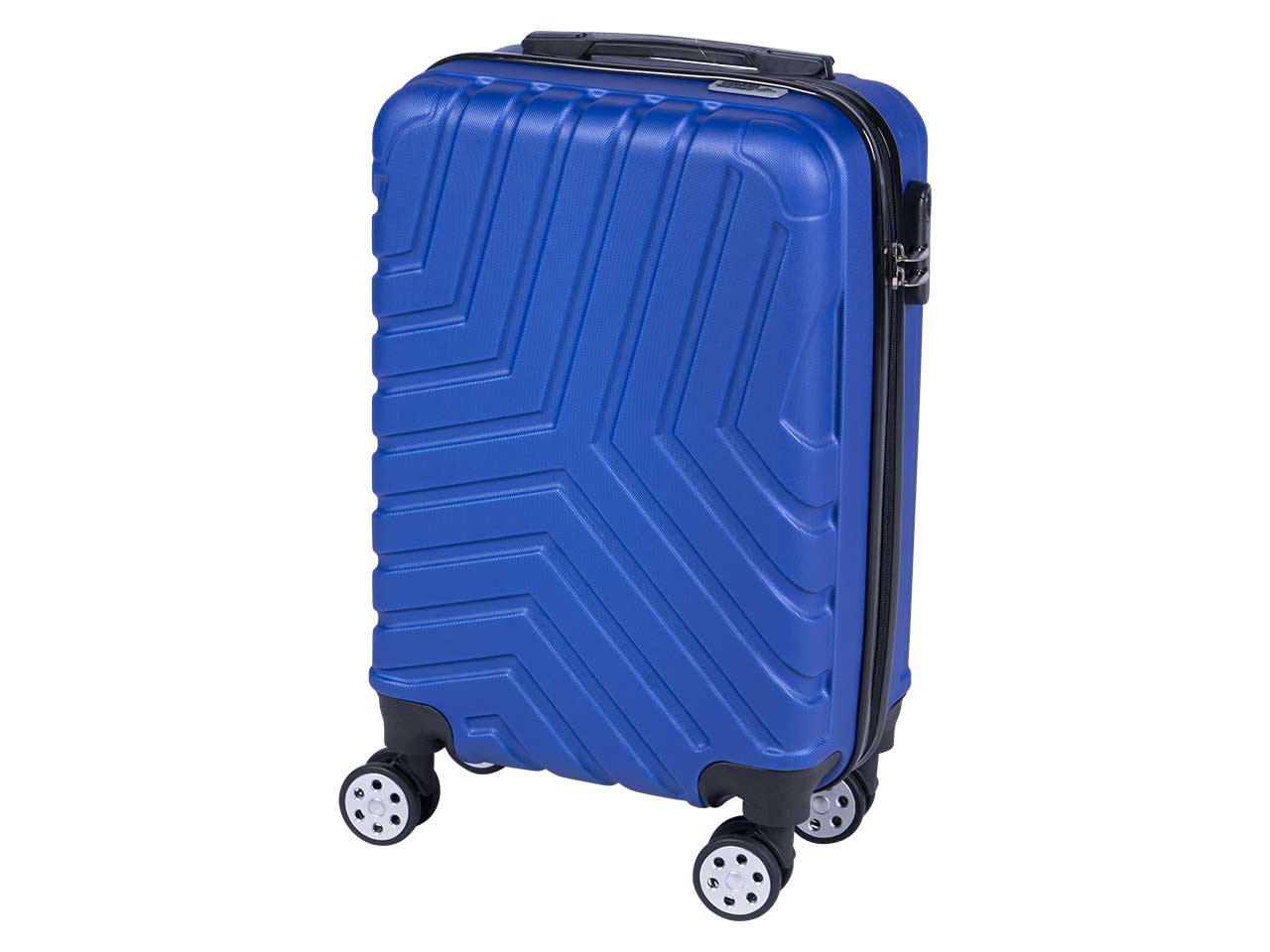Trolley da viaggio in ABS blu e nero, Galles blu - 33,5x22x55 cm - Partenope