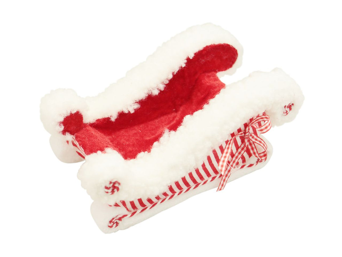 Slitta misura 12x7x6cm colore rosso e bianco