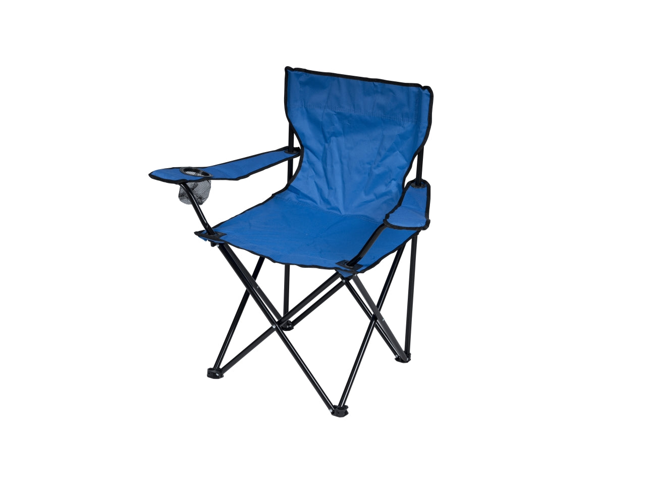 Sedia da campeggio pieghevole in acciaio e poliestere blu con sacca contenitiva, portata max 120 kg 50x50x80 cm - Nataluna