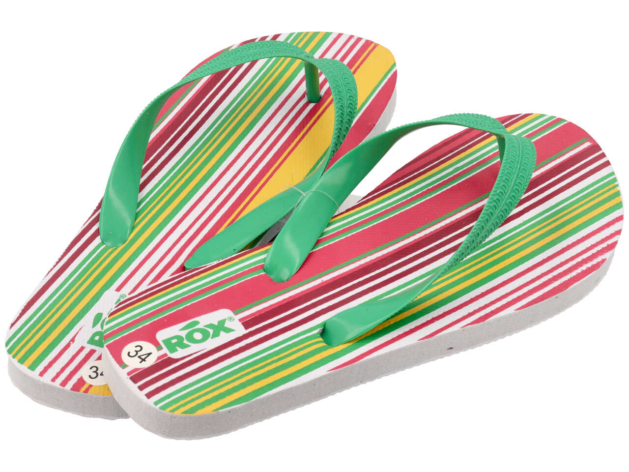 Infradito mare bimbo in gomma fantasia rigata multicolor taglie 28/34 - Rox