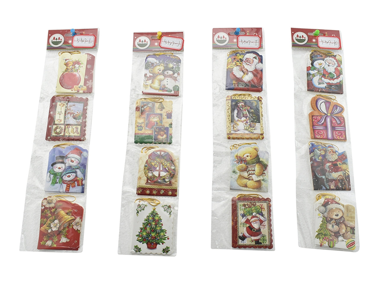 Chiudipacco natalizio set da 12 chiudipacco 5,7x7cm in 4 assortimenti