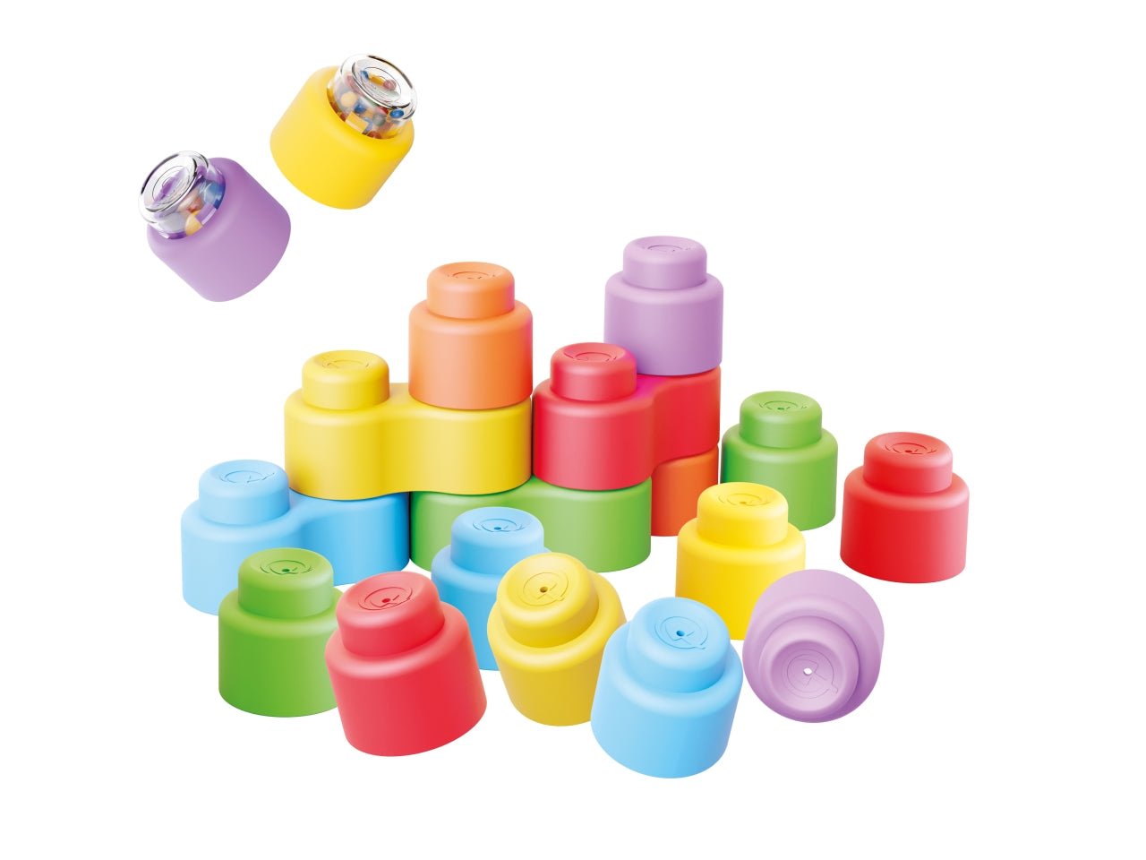 Momy soft happy sound - la confezione contiene 18 costruzioni