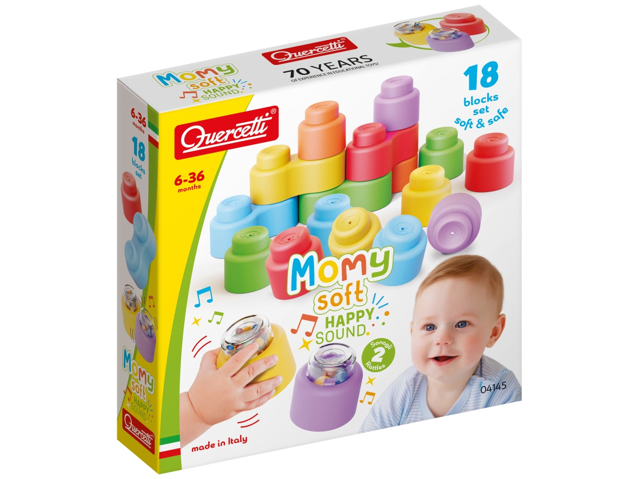 Momy soft happy sound - la confezione contiene 18 costruzioni