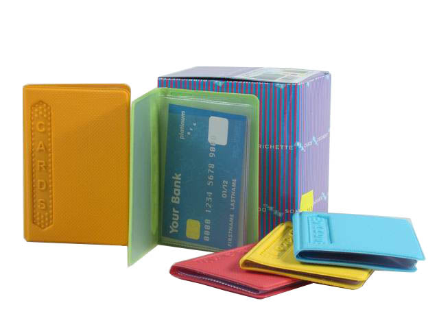 Porta cards R.F.G Plast multiplo, 6 tasche, apertura a libro assortiti