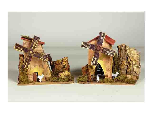 Mulino a vento con motoriduttore misura 15x10x13cm in 2 modelli assortiti