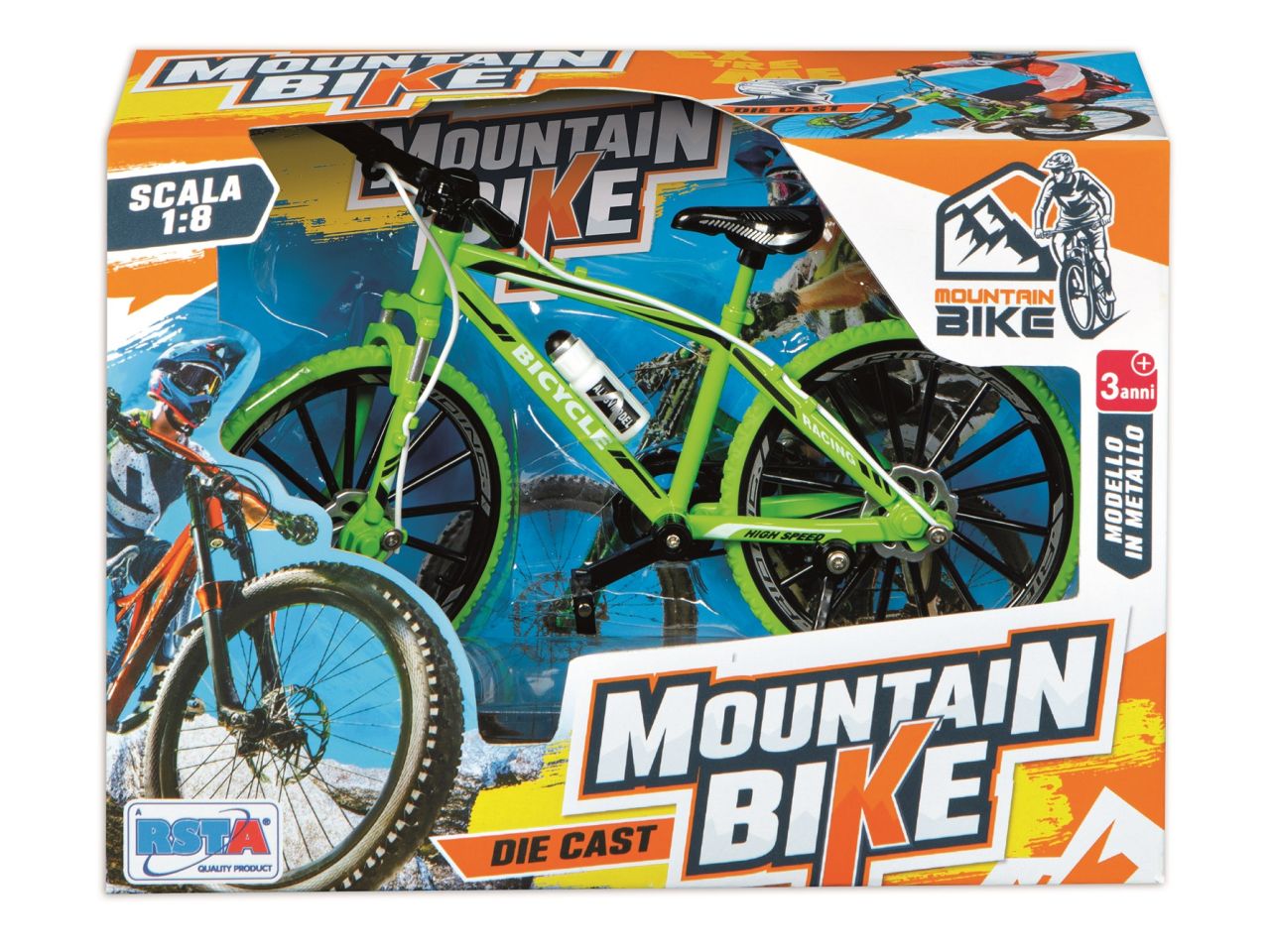 Mountain bike die cast in 3 colori assortiti