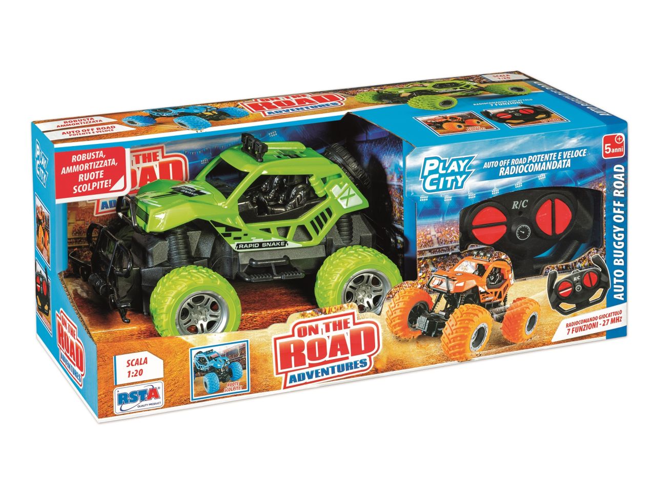 Auto buggy off road radiocomandata con 7 funzioni 27mhz scala 1:20 modelli assortiti