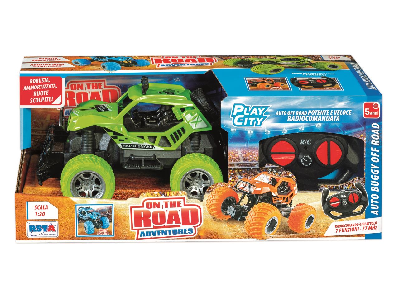 Auto buggy off road radiocomandata con 7 funzioni 27mhz scala 1:20 modelli assortiti