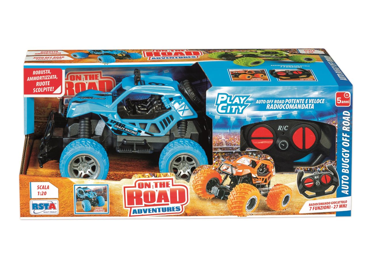 Auto buggy off road radiocomandata con 7 funzioni 27mhz scala 1:20 modelli assortiti