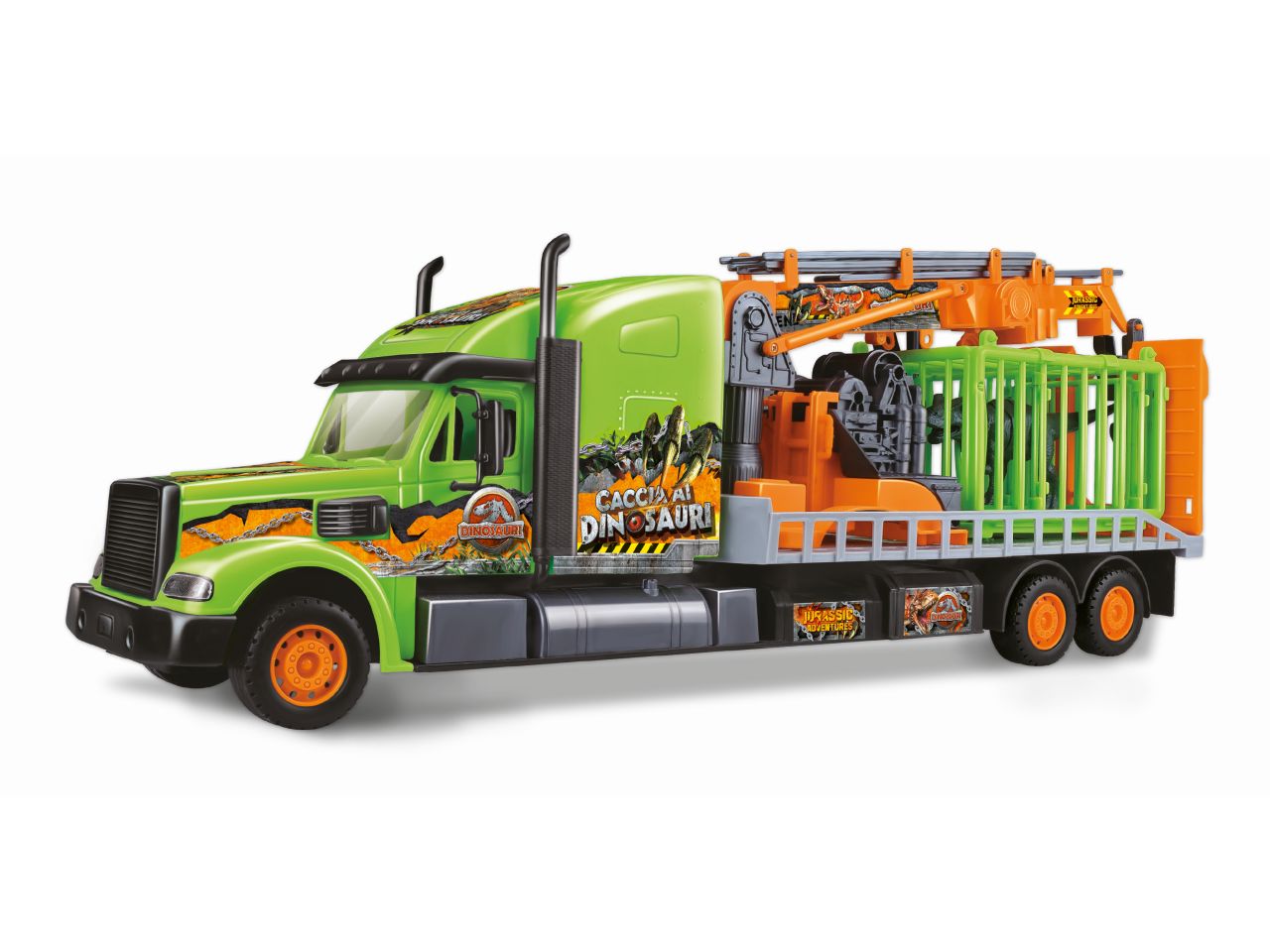 Camion gigante caccia al dinosauro a frizione con gru telescopica retrattile