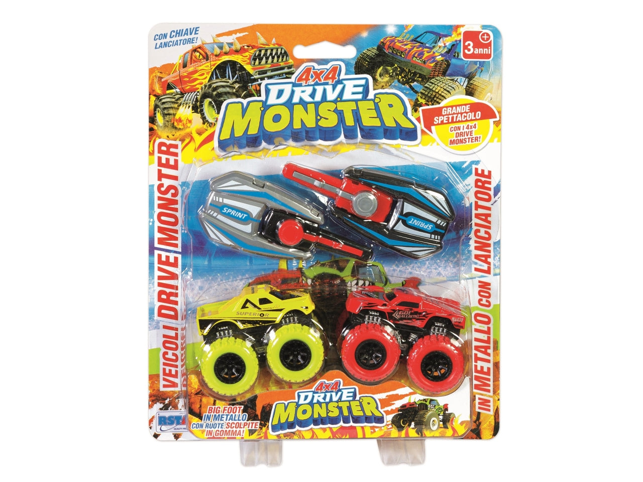 Set 2 auto drive monster die cast chiavi lancio