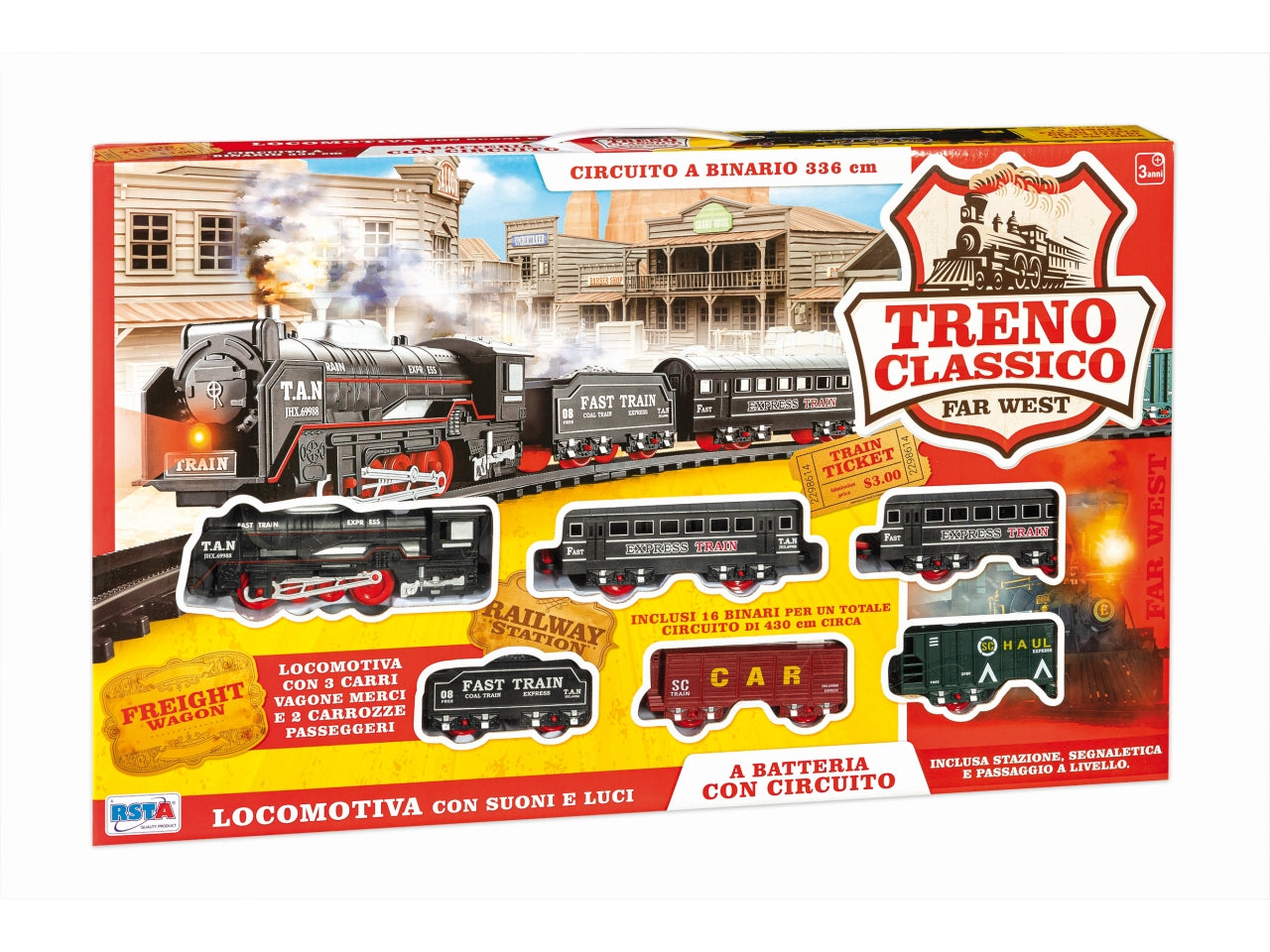 Treno classico batteria luci e suoni 33 pezzi