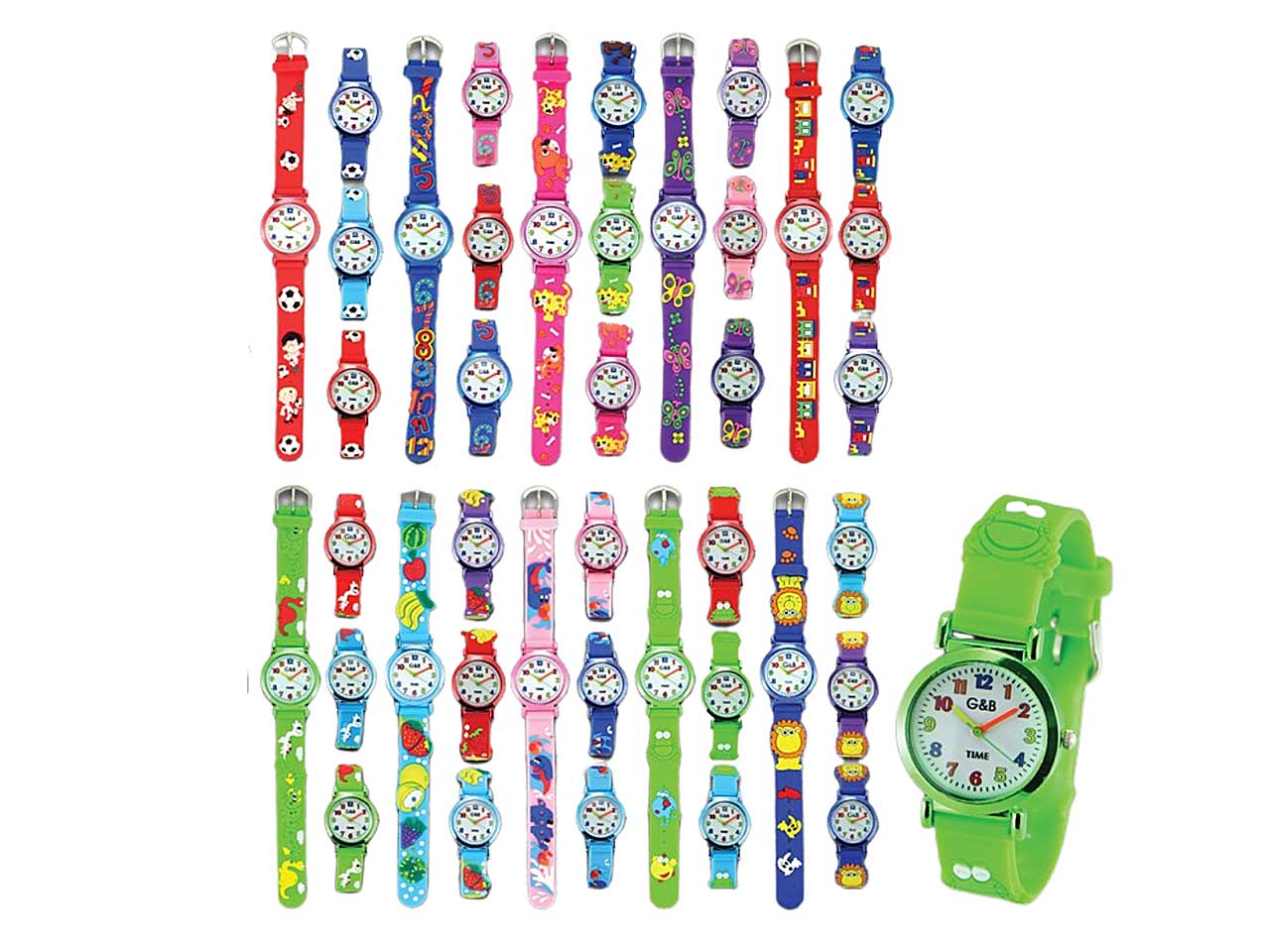 Orologio gb da bambino 3d misura d.30mm disponibile in 10 disegni assortiti