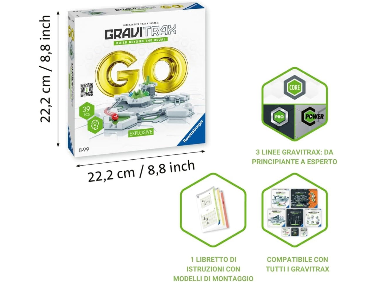 Gravitrax go Explosive Ravensburger, gioco di costruzioni per bambini di 8+ anni