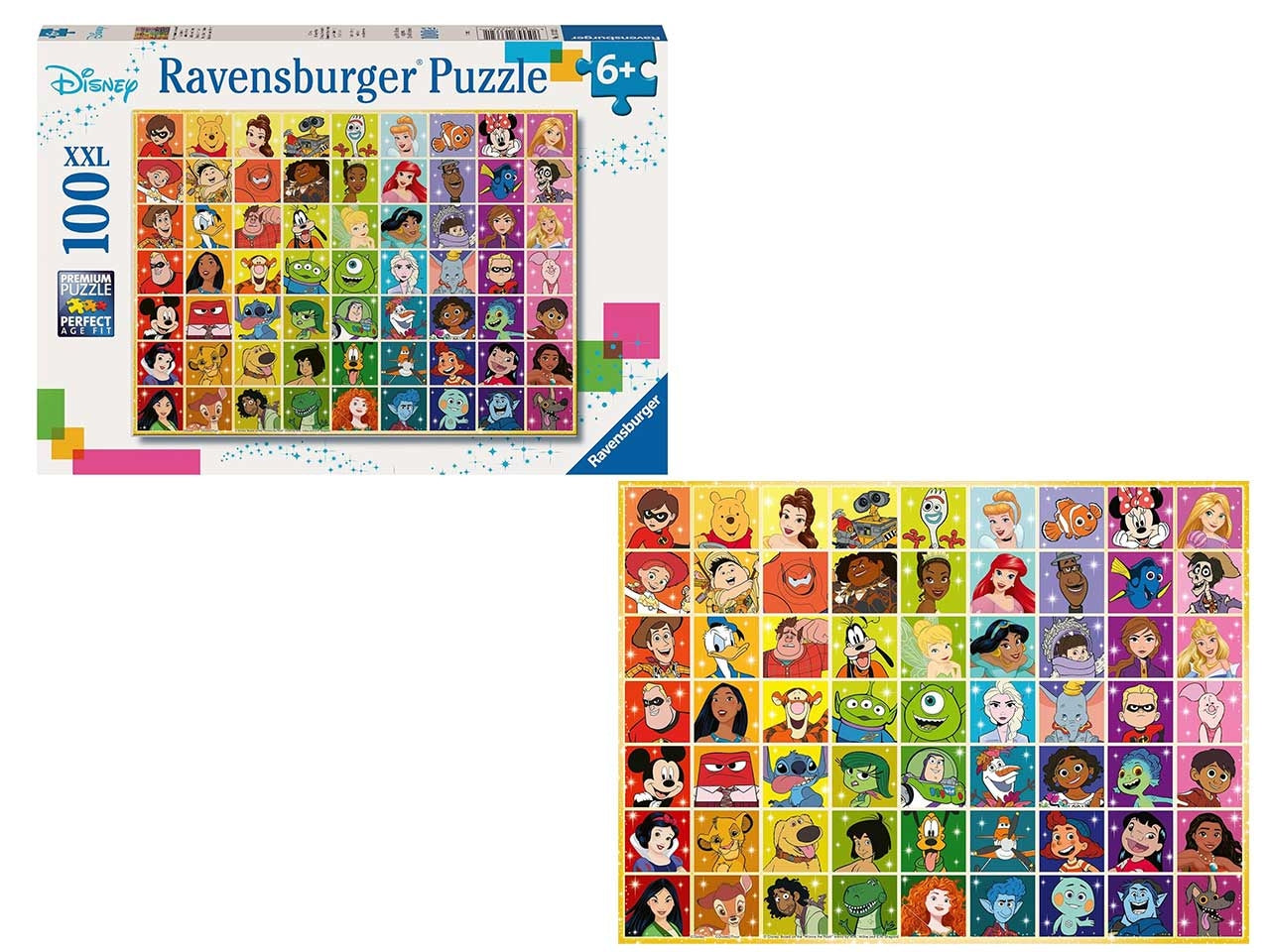 Puzzle 100 Pezzi XXL Disney Multicharacter, Idea Regalo per Bambini 6+ Anni, Personaggi Cartoni Animati, Gioco Educativo - Ravensburger