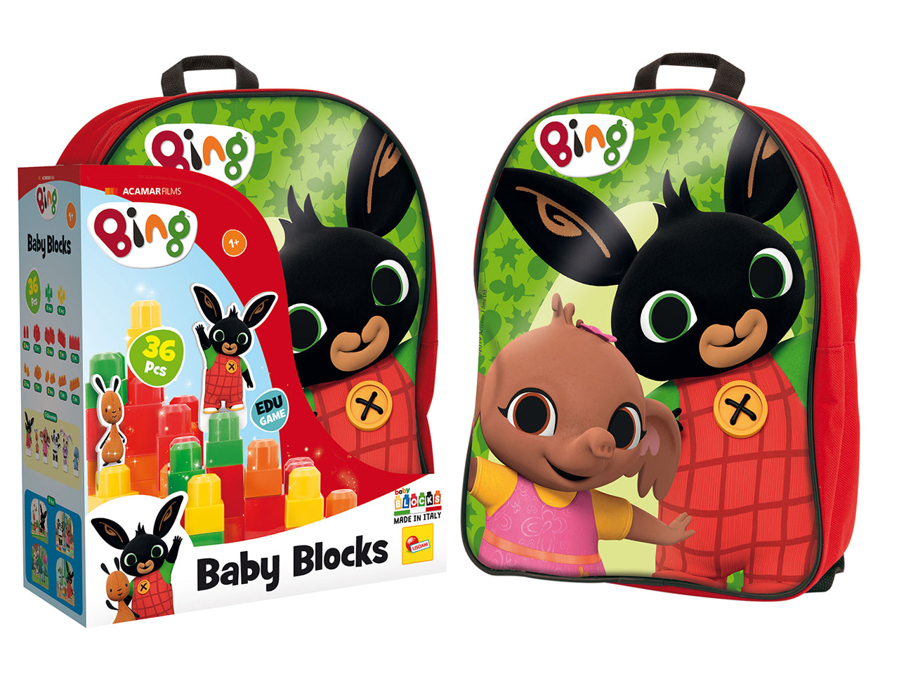 Bing zainetto baby blocks rosso