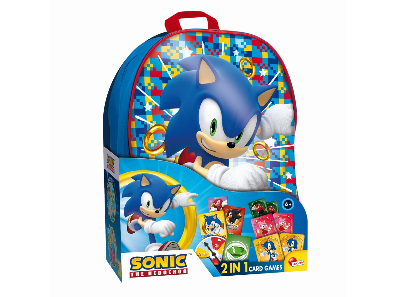 Sonic 2 in 1 card games in a backpack