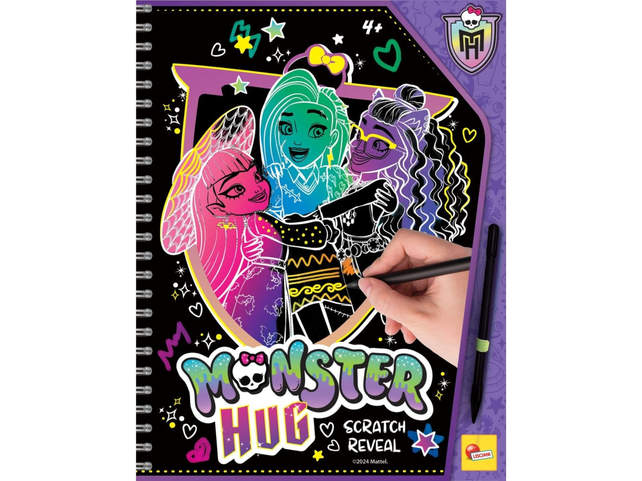 Monster high libro colorato da grattare con penna per bambine 4+ - Lisciani