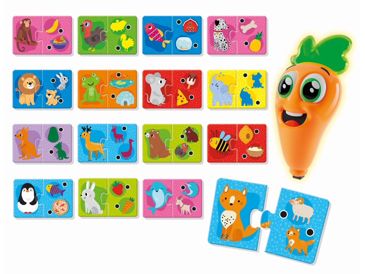 Penna Parlante Educativa Prescolare Carotina Baby Animals - Multicolor, per Bambini da 2 Anni, Lisciani