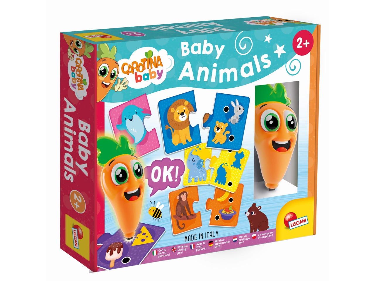 Penna Parlante Educativa Prescolare Carotina Baby Animals - Multicolor, per Bambini da 2 Anni, Lisciani