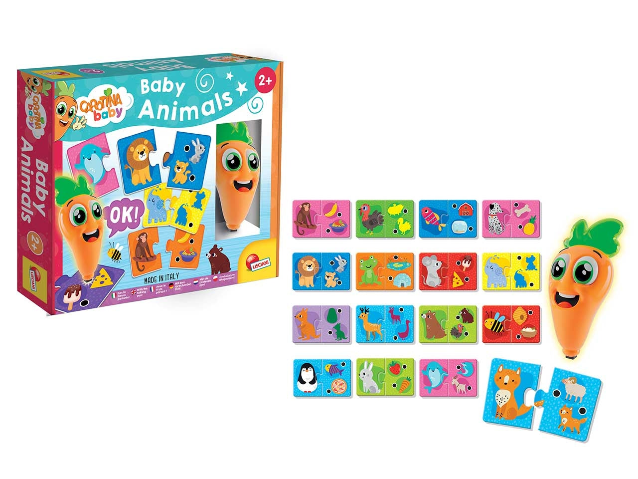 Penna Parlante Educativa Prescolare Carotina Baby Animals - Multicolor, per Bambini da 2 Anni, Lisciani