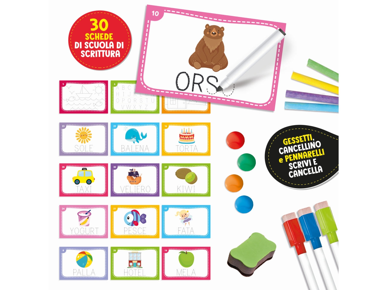 Gioco Educativo Prescolare Carotina Lavagna Educativa - Multicolor, per Bambini 3-6 Anni, Lisciani