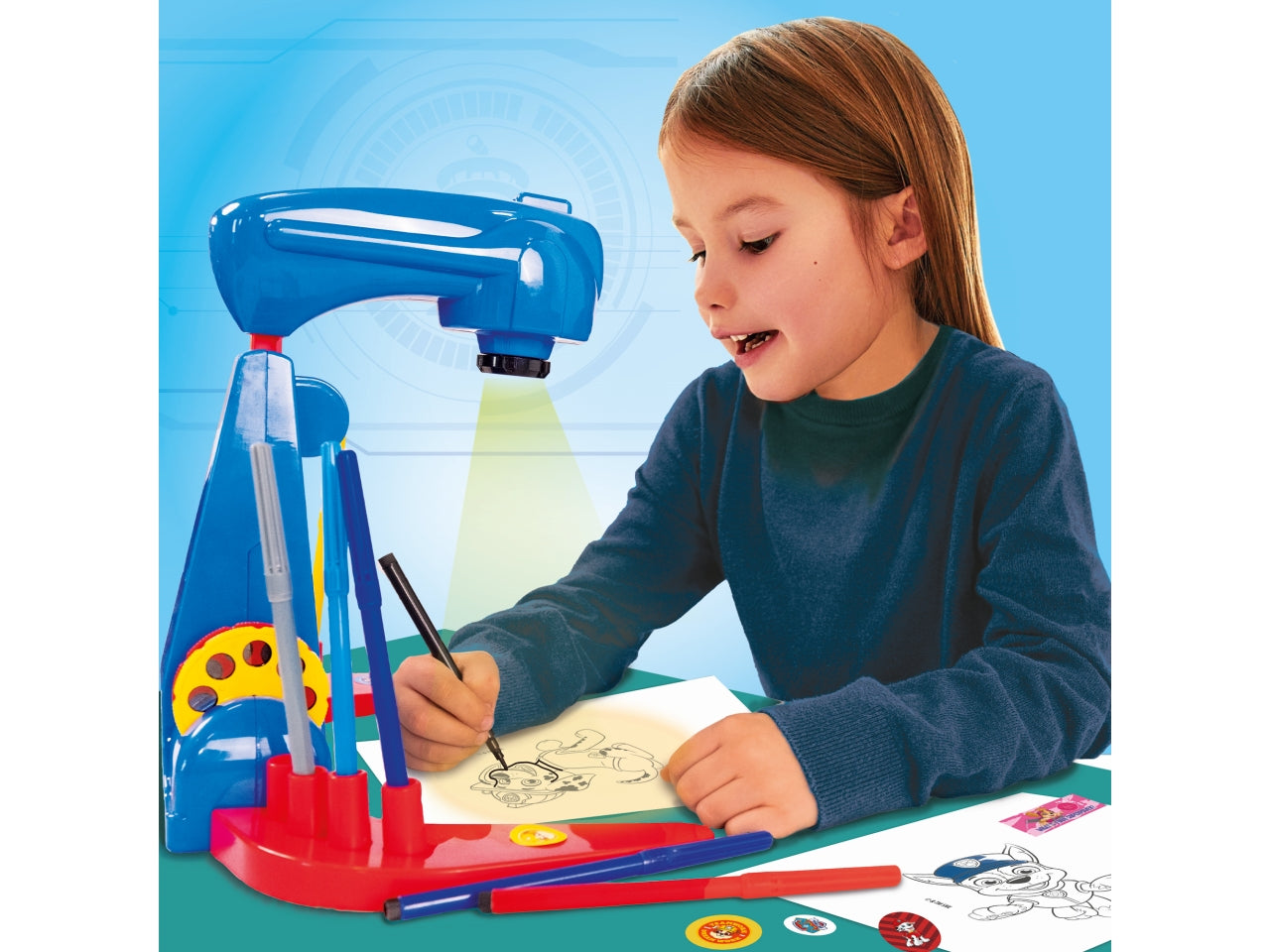 Gioco Creativo Paw Patrol Projector Drawing School - Multicolor, per Bambini da 4 Anni, Lisciani