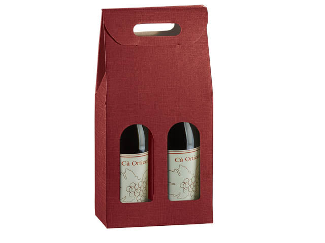 Porta bottiglia linea Seta 2 posti 18x9x38,5cm bordeaux