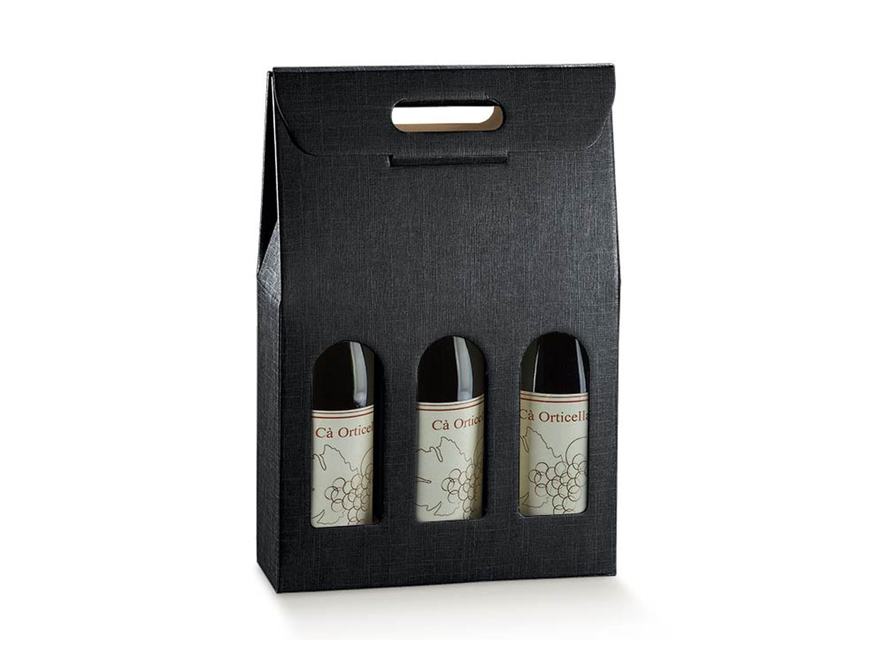 Seta nero portabottiglie 3posti 27x9x38,5cm