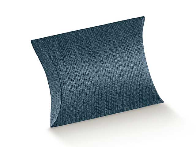 Scatola busta juta blu 7x7x2,5cm