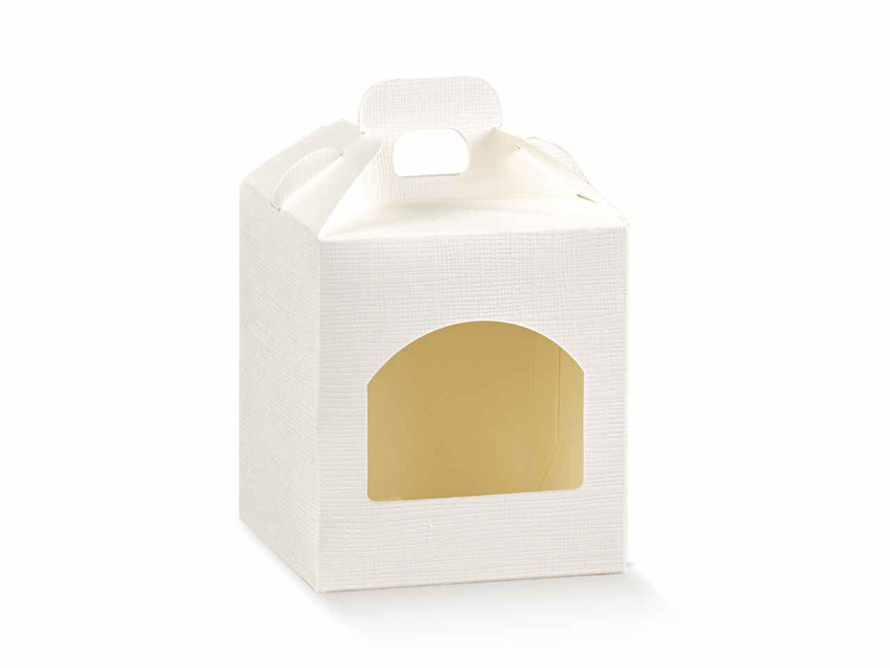 Scatola seta bianco portavasetto 1 posto 9x9x10cm