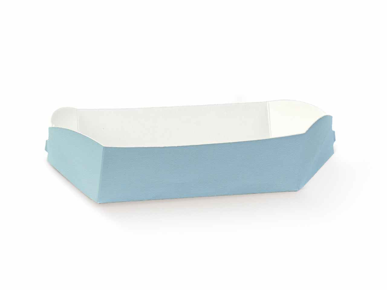 Vassoio clip lino azzurro 12x5,5x4cm