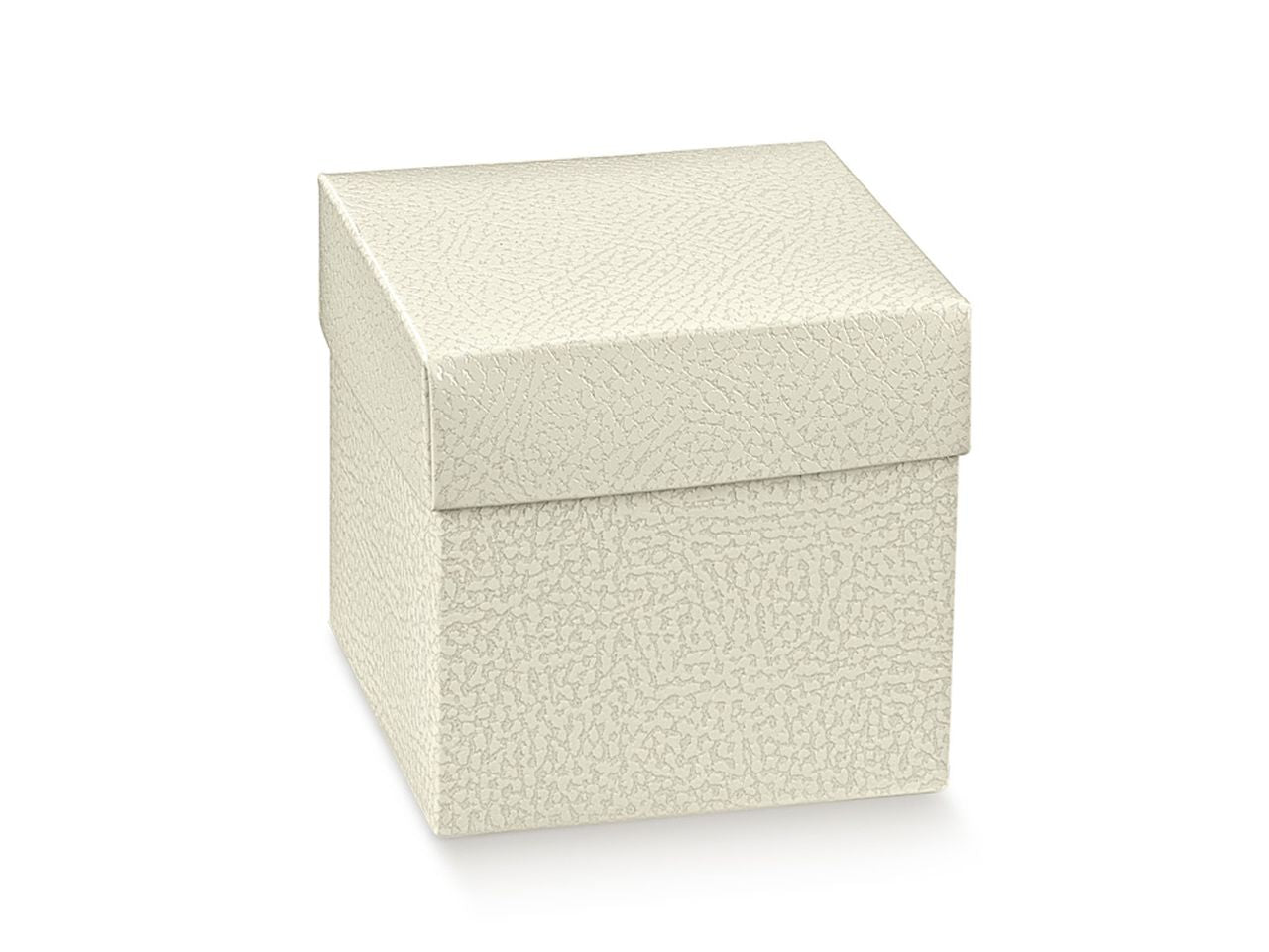 Linea pelle bianca scatola con coperchio 30x30x12cm