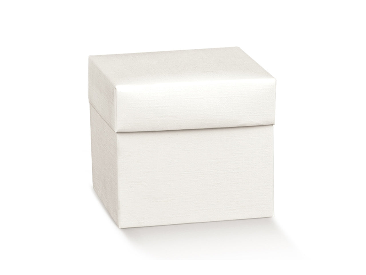Scatola linea fibra bianca pieghevole con coperchio 10x10x9cm