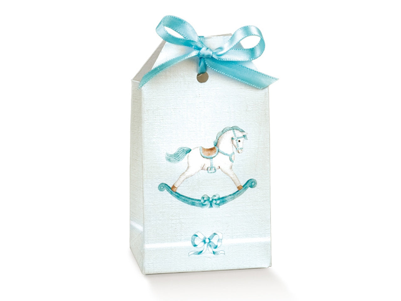 Scatola tag misura 55x35x100mm cavallo azzurro