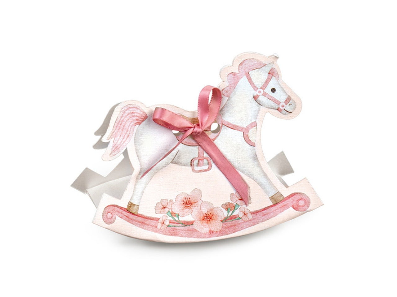 Cavallo a dondolo scatola 12x3,5x9cm rosa