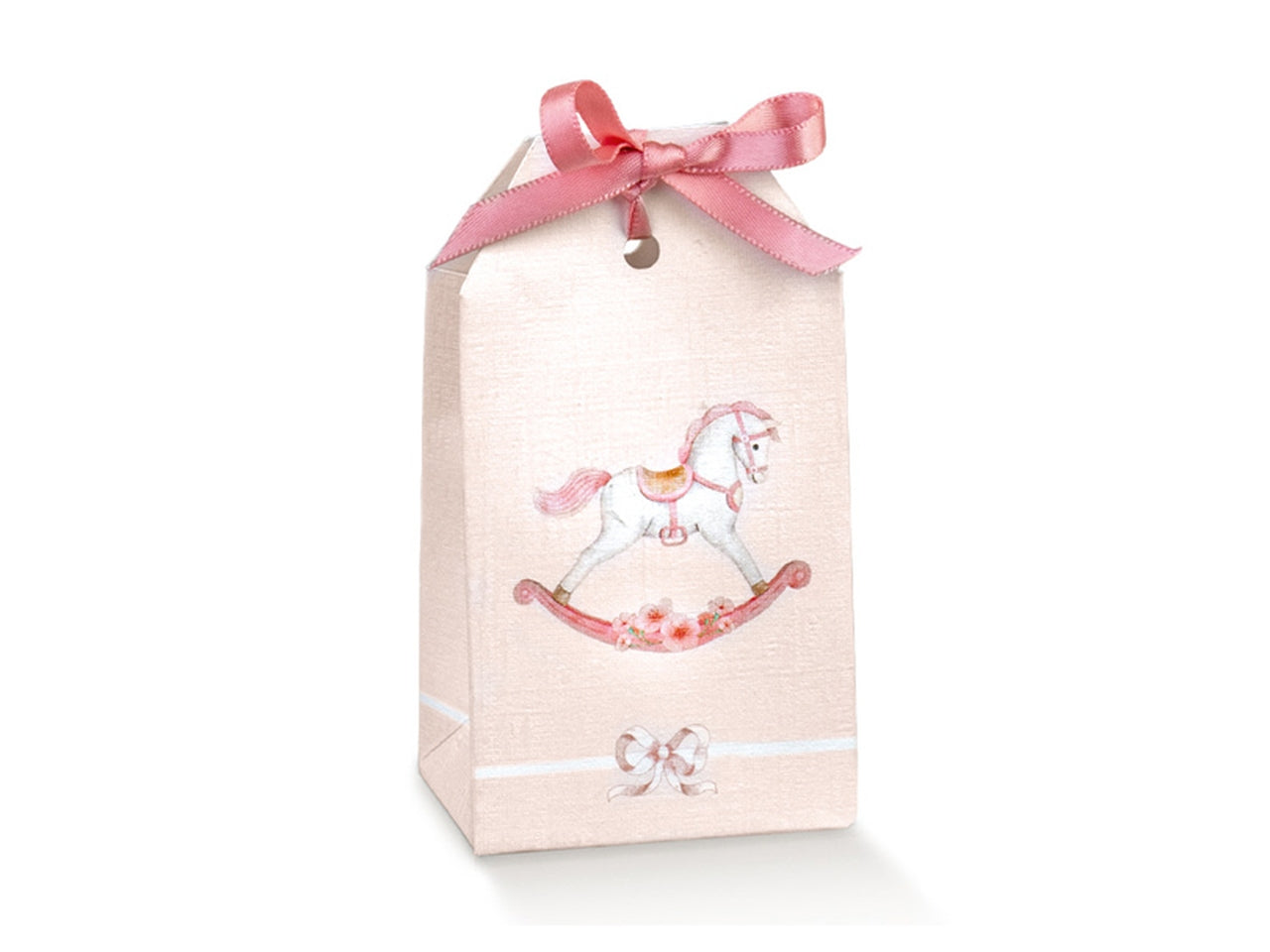 Scatola tag cavallo rosa 5,5x3,5x10cm
