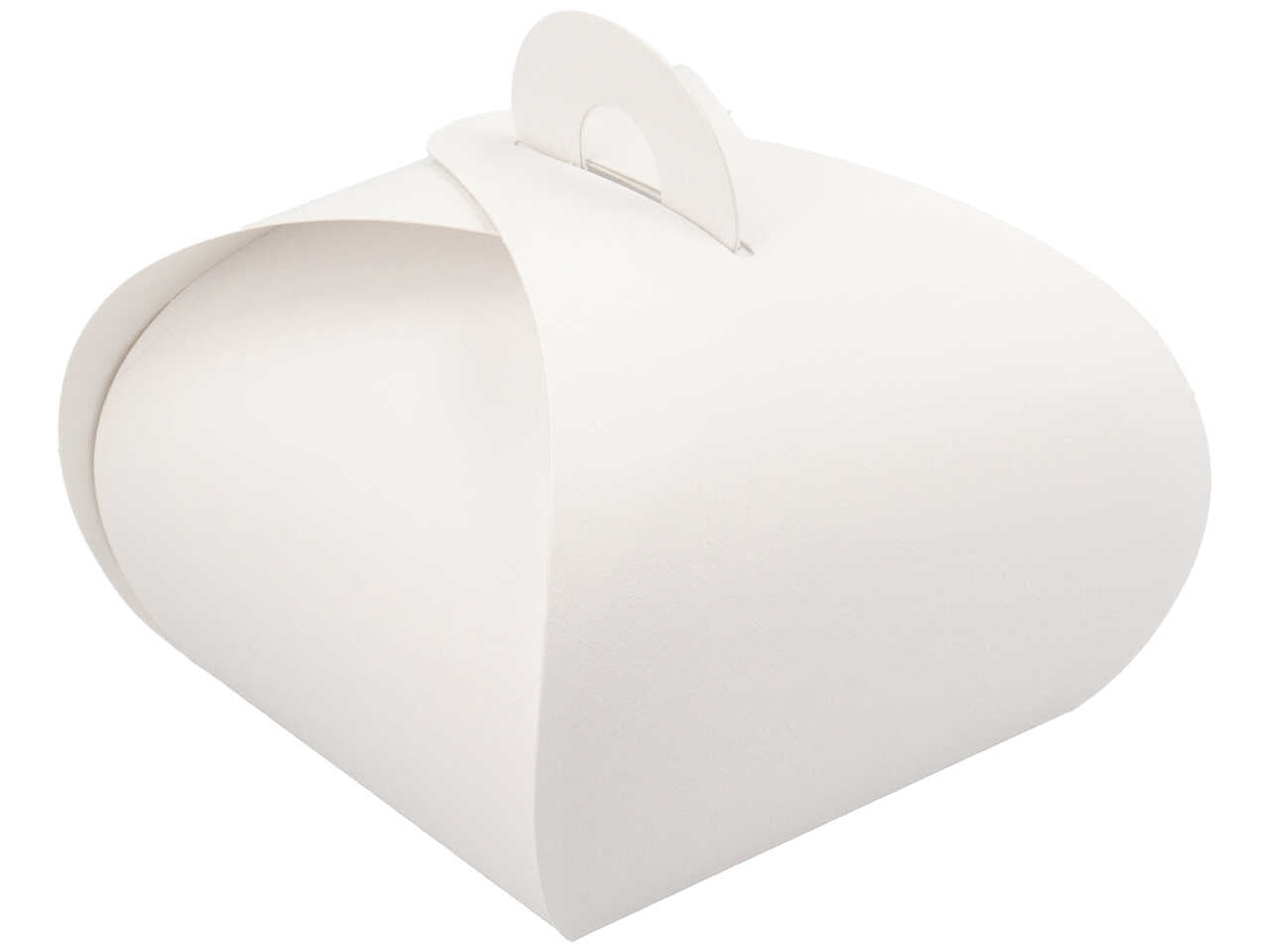 Scatola tortina linea fibra bianca misura 12x12x10cm